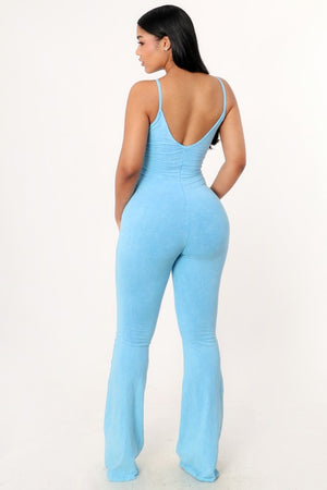 Keep it cute (Blue) Acid Wash Jumpsuit