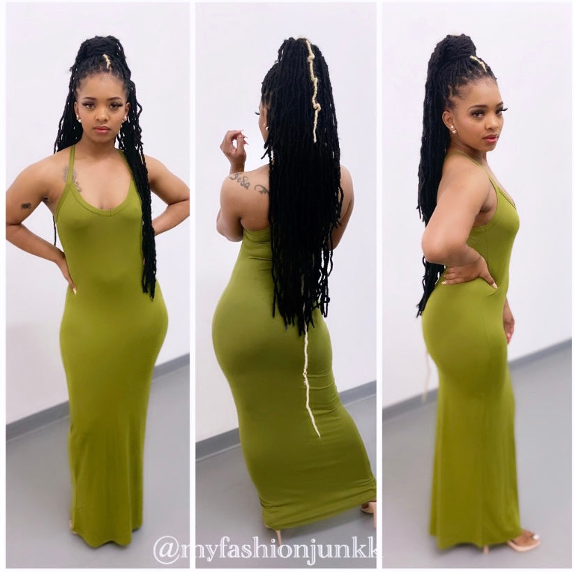 Racer Back Maxi (Olive)