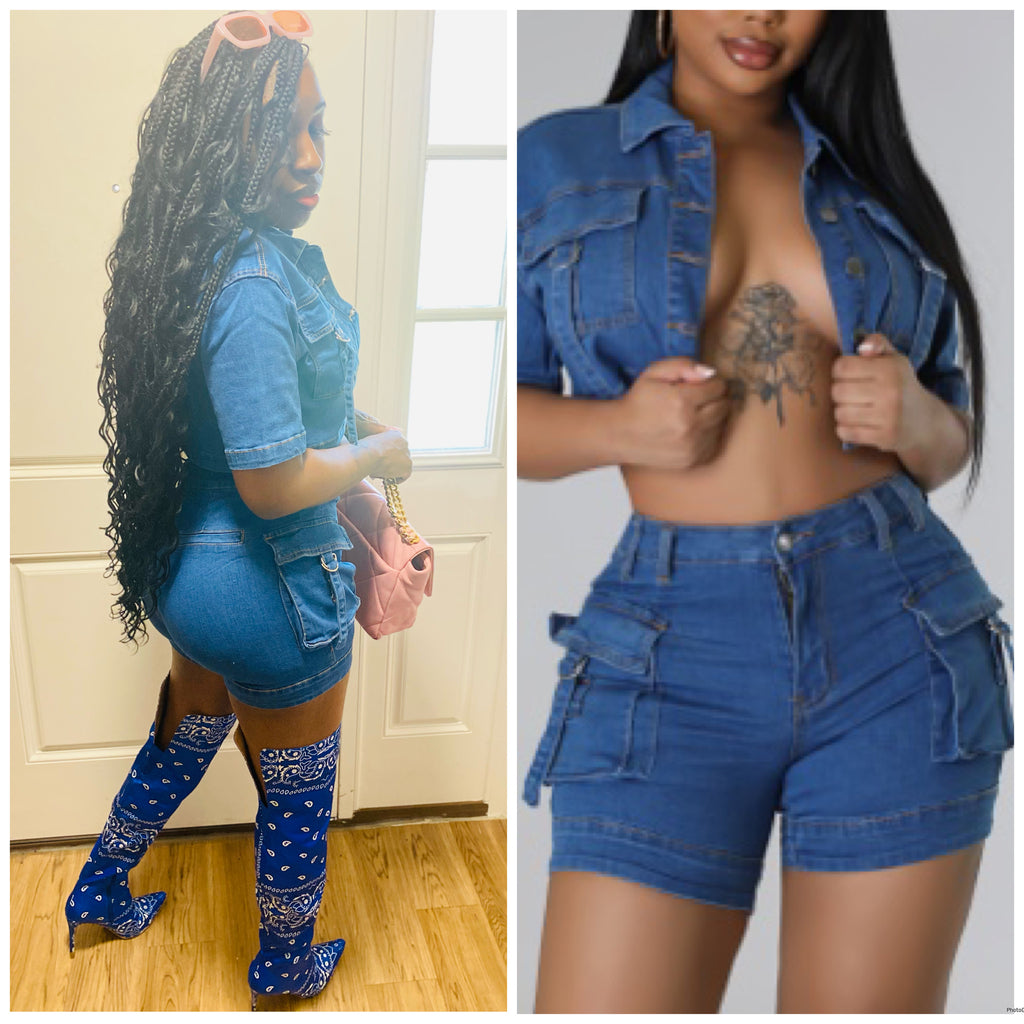 In Ha mood 2 pc denim set