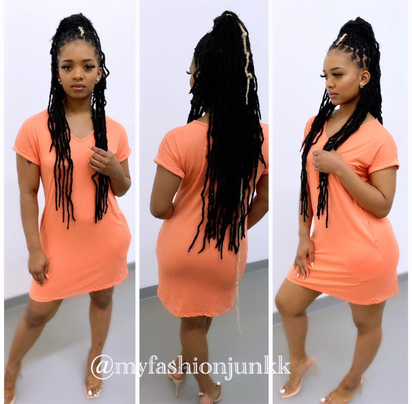 Tee Shirt Dress (Flamingo)